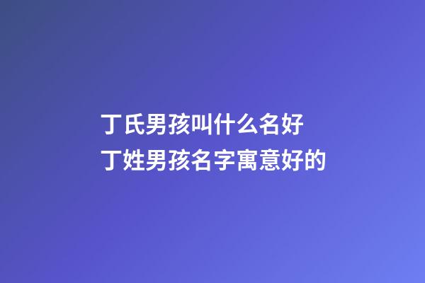 丁氏男孩叫什么名好 丁姓男孩名字寓意好的-第1張-公司起名-玄機派
